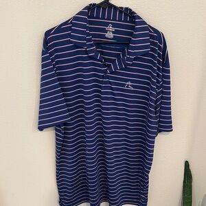 Rhoback Men's Red, White and Blue Striped Polo